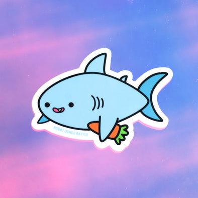 Carrot Shark Sticker