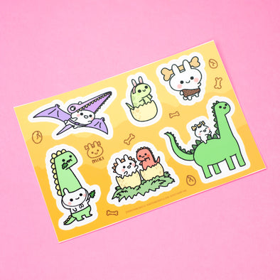 Bunny Dinoland Sticker Sheet