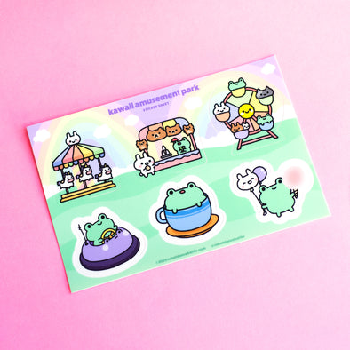 Kawaii Amusement Park Sticker Sheet