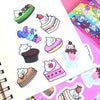 Adorable dessert sticker sheet with whip cream character