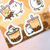 Grumpy Chicken Boba Time Sticker Sheet