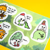 Grumpy Chicken Dinoland Sticker Sheet