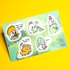 Grumpy Chicken Dinoland Sticker Sheet