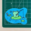 Fishing Frog Sticker