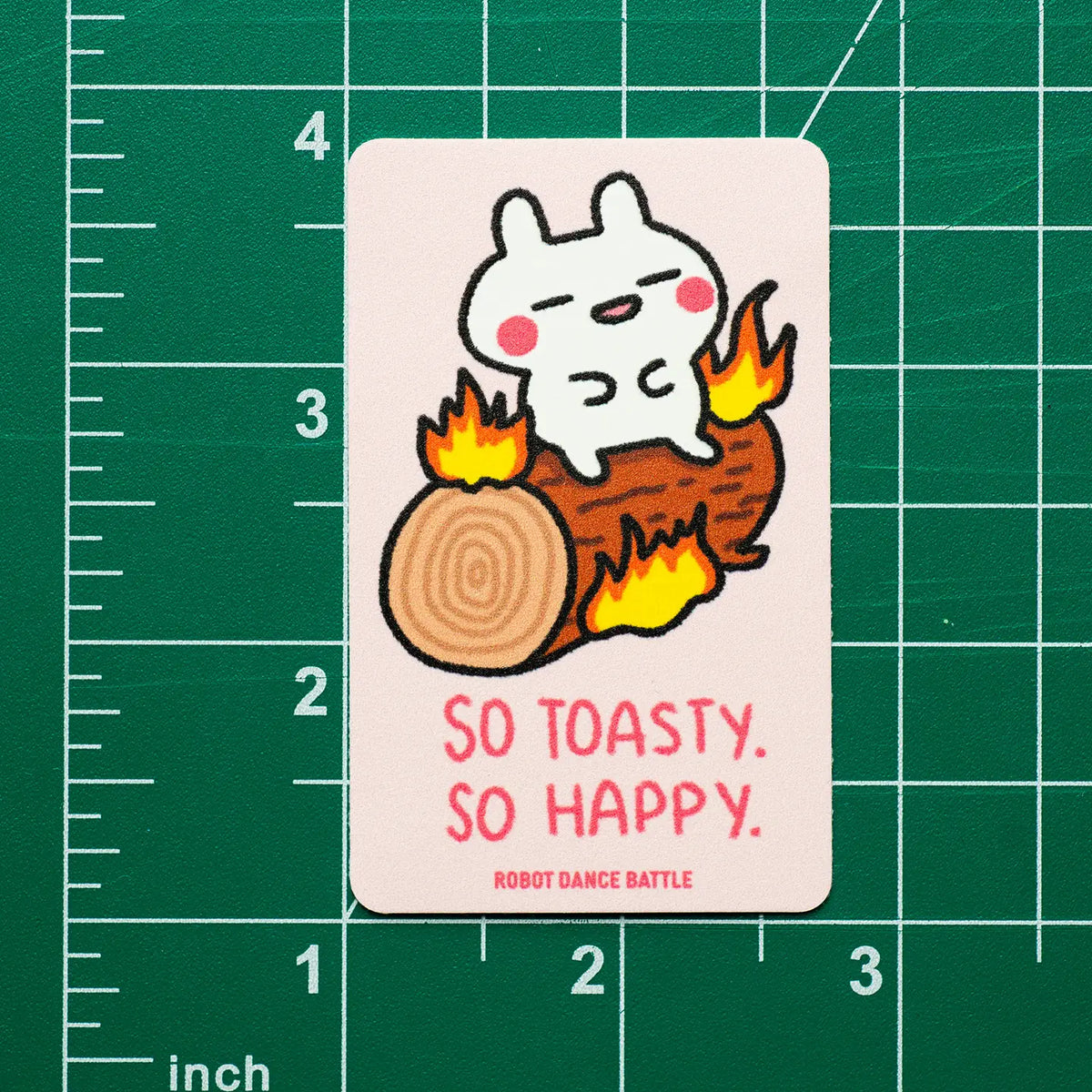 Keep Warm Bunny Fire Log Vinyl Sticker – Robot Dance Battle