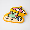 Froggy Sunbathing Summer Vinyl Sticker