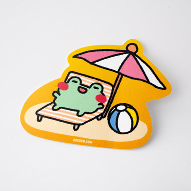 Froggy Sunbathing Summer Vinyl Sticker