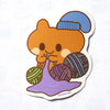 Bunny Knitting Vinyl Sticker