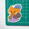 Bunny Knitting Vinyl Sticker