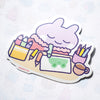Bunny Cozy Art Day Vinyl Sticker