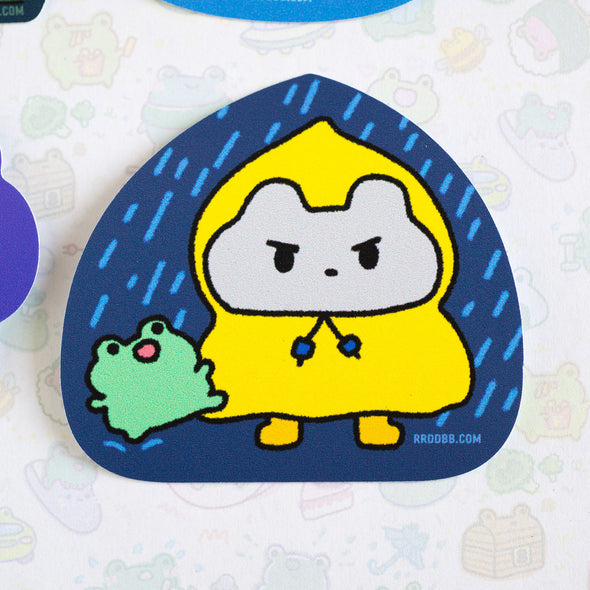 Bunny Rain Coat Vinyl Sticker