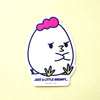 Sitting Grumpy Chicken Sticker