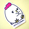 Sitting Grumpy Chicken Sticker