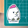 Sitting Grumpy Chicken Sticker