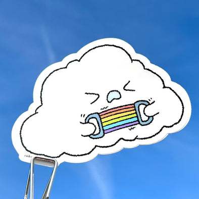 Cloudy - Working Out Sticker