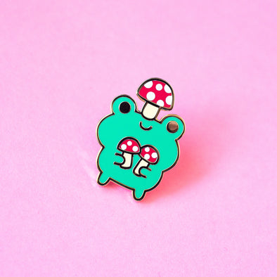 Mushroom Frog Enamel Pin