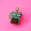 French Press Coffee Cat Enamel Pin