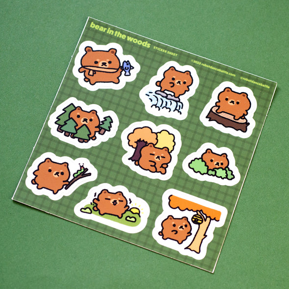 Bear In the Woods Sticker Sheet