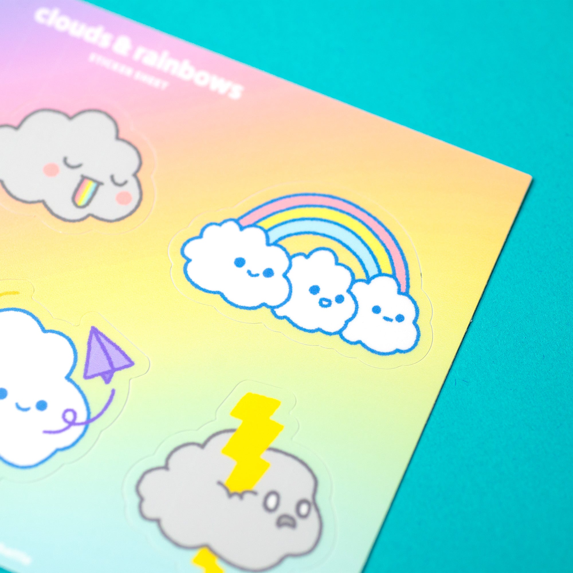 Clouds And Rainbow Sticker Sheet Robot Dance Battle clouds-and-rainbow-sticker-sheet-robot-dance-battle