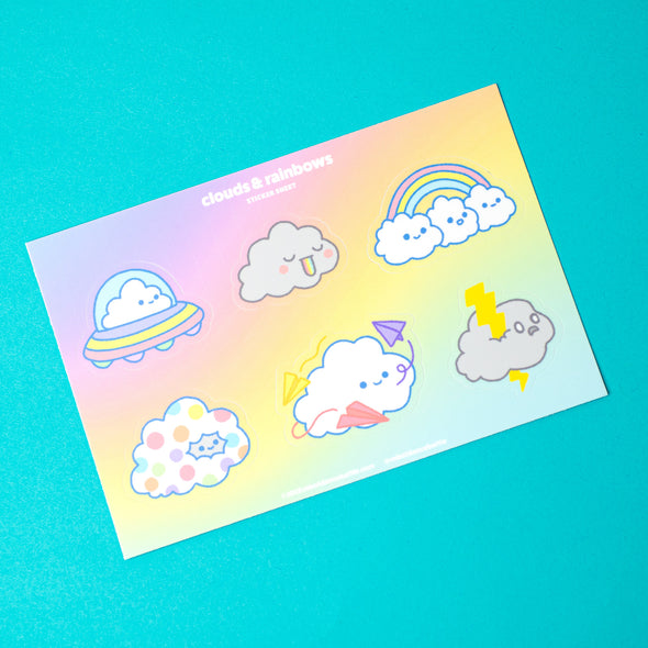 Clouds and Rainbow Sticker Sheet