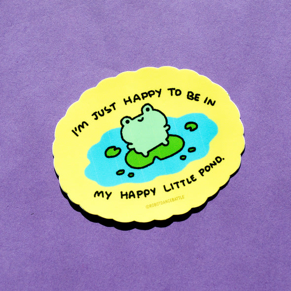 Happy Little Pond Frog Sticker