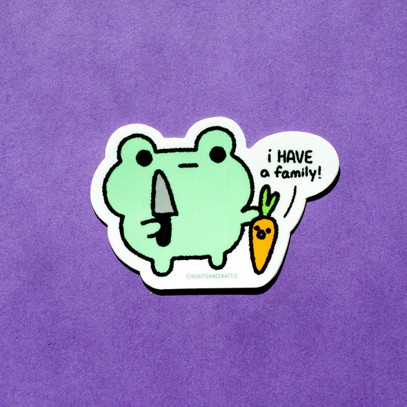 Froggy With Carrot Sticker