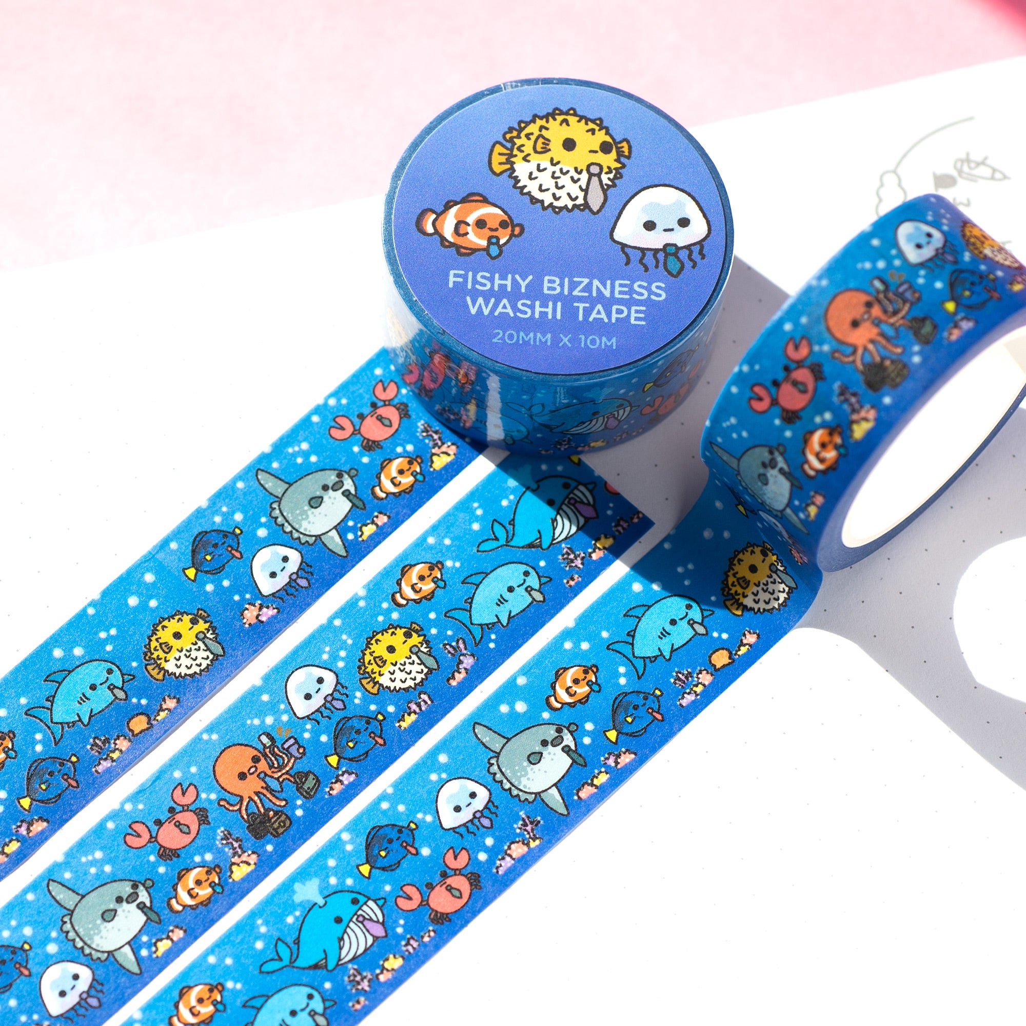 Fish Friends Washi Tape. Ocean themed Washi Crafting Tape