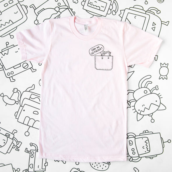Can we go faster? Robot T-shirt - PINK