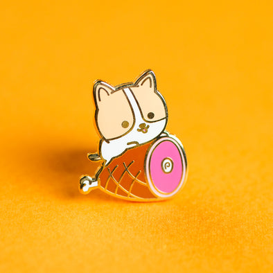 Doggie Dreams of Ham Enamel Pin