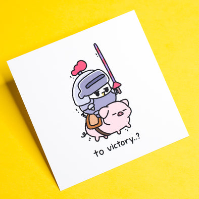 Grumpy Chicken Art Print – Knight