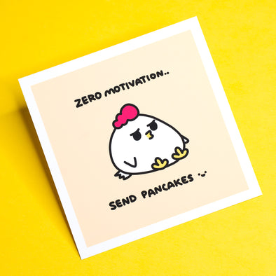 Grumpy Chicken Art Print – Send Pancakes