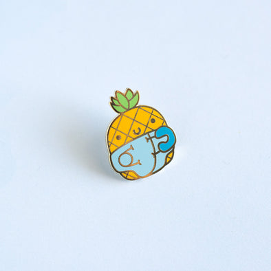 Itty Bitty Pineapple Enamel Pin - Blue Edition