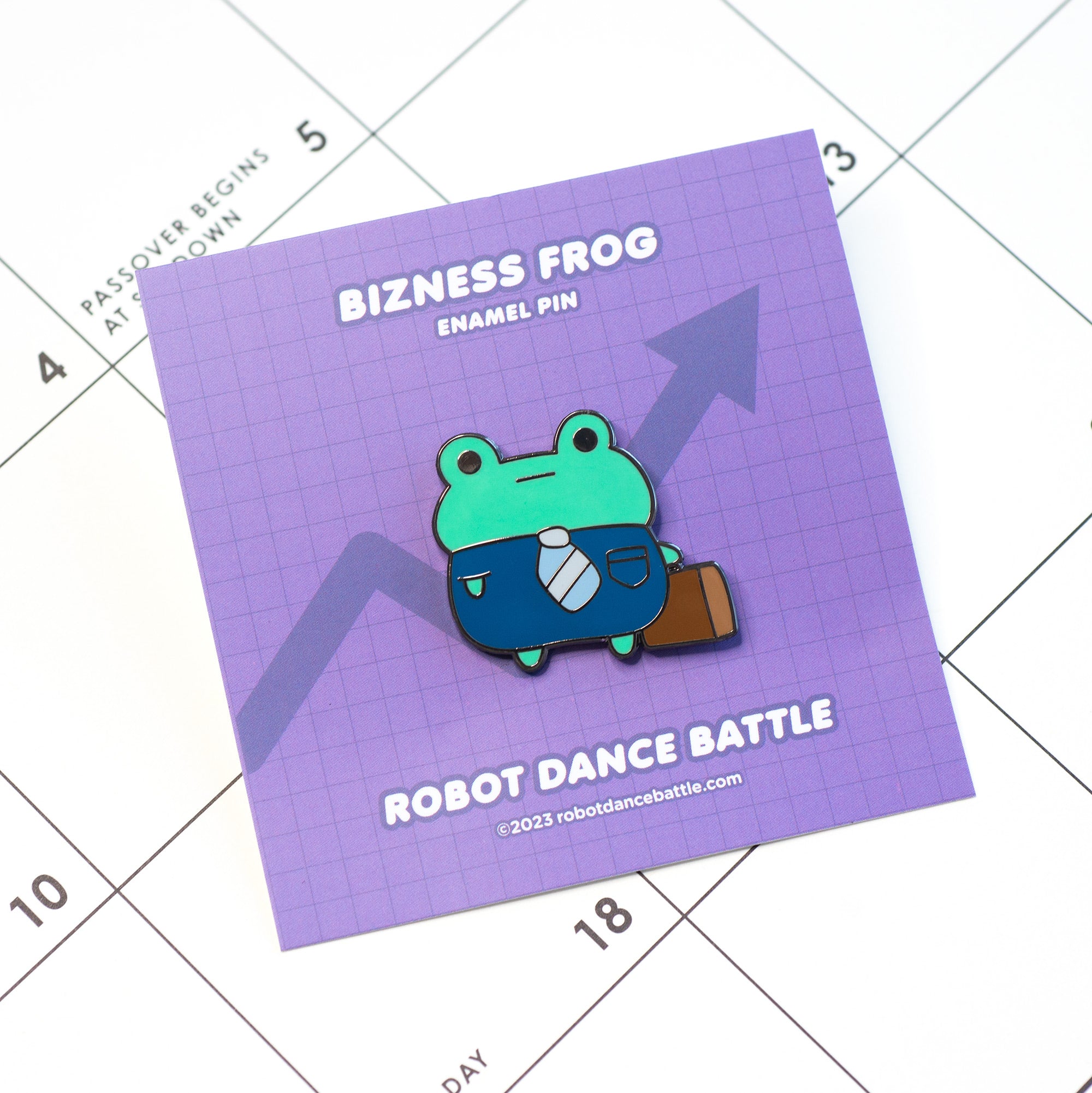 Bizness Frog Enamel Pin – Robot Dance Battle