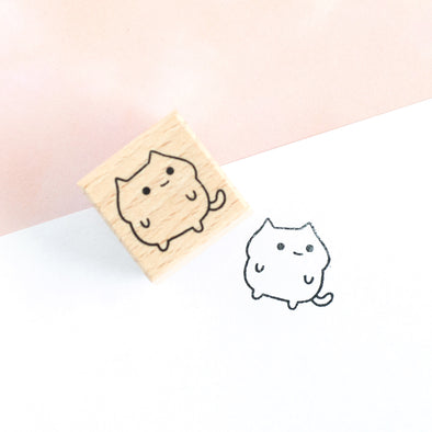 Box Cat Rubber Stamp