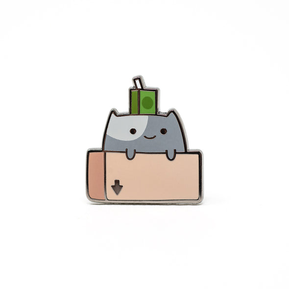 Box Cat Enamel Pin