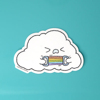 Cloudy - Working Out Sticker