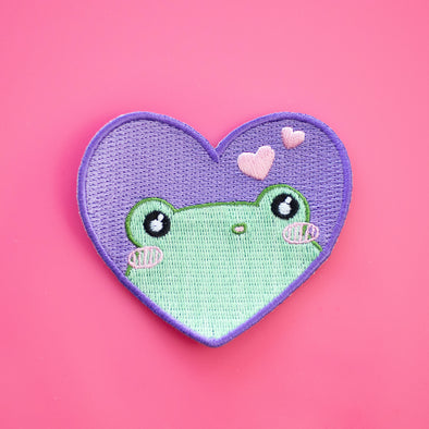 Heart Frog Iron on patch