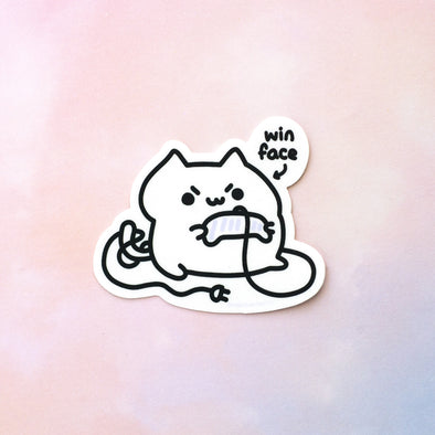 Win Face Game Cat Sticker