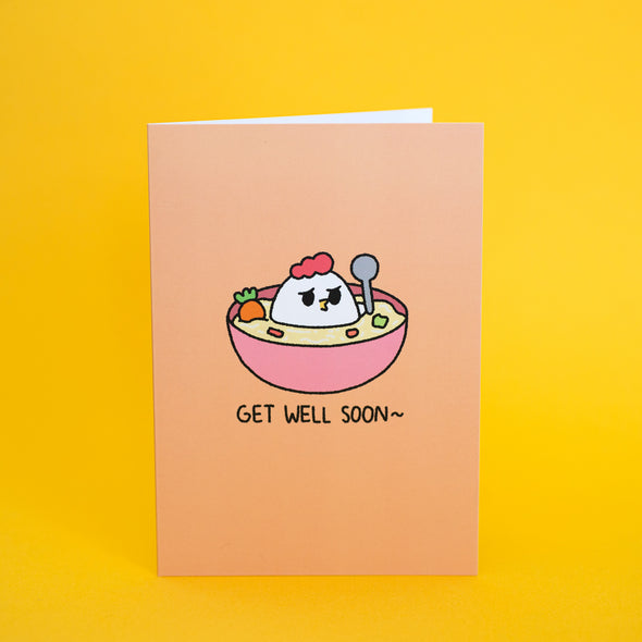 Get Well Soon Grumpy Chicken Soup Greeting Cards