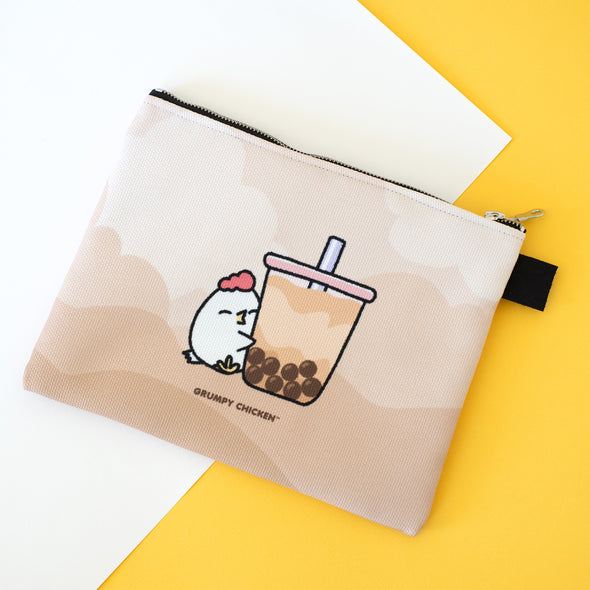 Grumpy Chicken Boba Time Zipper Pouch