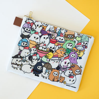 Lots of Grumpy Chicken Zipper Pouch