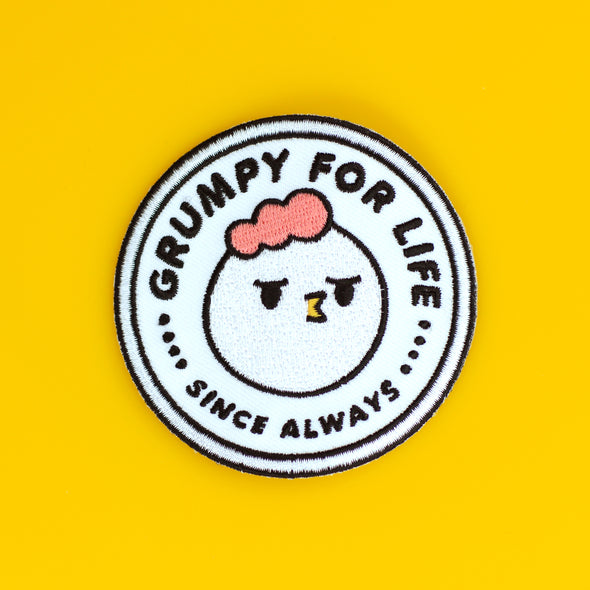 Grumpy Chicken, Grumpy For Life Iron on patch
