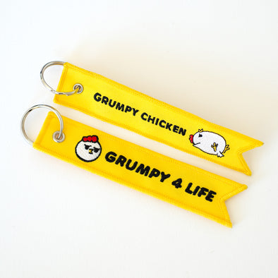 Grumpy Chicken Grumpy 4 Life Jet Tag Keychain