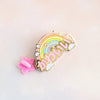 Kawaii Rainbow Enamel Pin - Glitter Edition