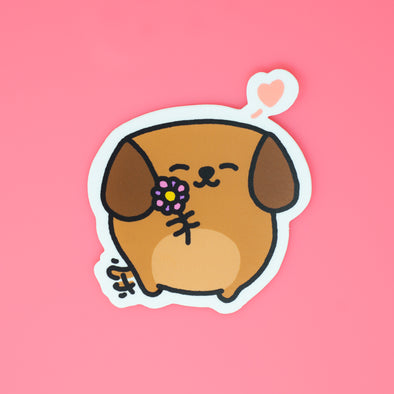 Mocha Doggo Sticker - Love