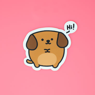 Mocha Doggo Sticker - Hi!