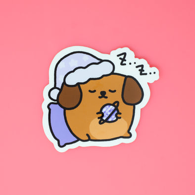 Mocha Doggo Sticker - Sleepy