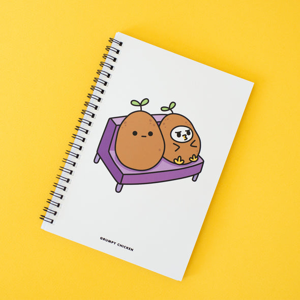 Grumpy Chicken Potato Mode Dotted A5 Notebook