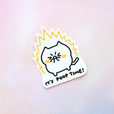 It's Poop Time Cat Sticker