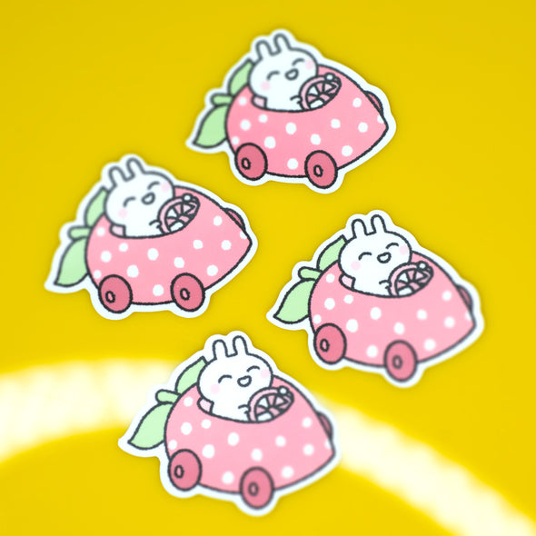 Miki The Bunny Strawberry Buggy Sticker